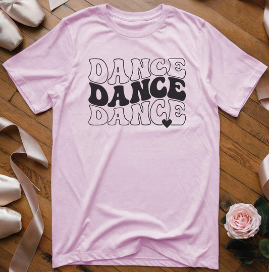 Dance (Stacked with heart) T-Shirt - Dance Mom Essentials