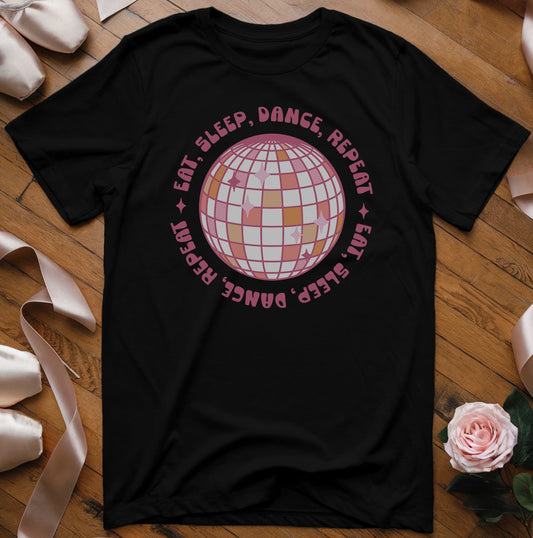 Eat Sleep Dance Repeat - Discoball T-Shirt - Dance Mom Essentials